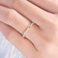 Wedding Band Round Brilliant Cut Full Eternity Twisted Infinite Band