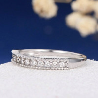 Wedding Band Round Brilliant Cut Channel Set Half Eternity Anniversary Band