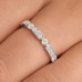 Wedding Band 0.50 CT Round Shaped Moissanite Minimalist Band