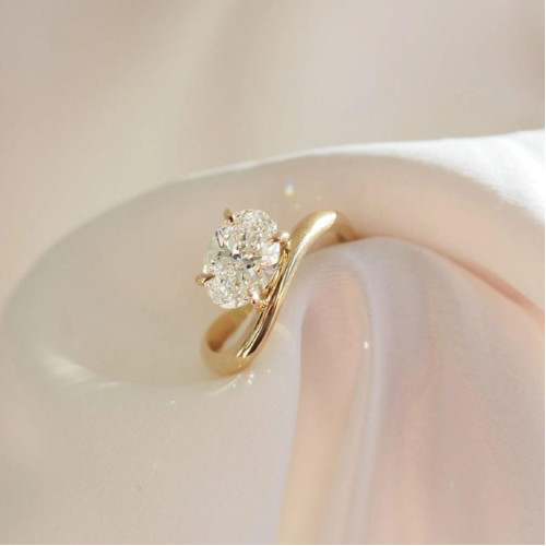 1.50 CT Oval Cut Engagement ring, Promise Gold ring, Solitaire ring 