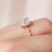 Engagement Ring 2.5 CT Cushion Cut Moissanite Hidden Halo Engagement Ring