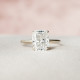 Engagement Ring 4 CT Cushion Cut Moissanite Hidden Halo Solitaire Ring