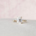 Engagement Ring 3 CT Emerald Cut Moissanite Diamond Solitaire With Side Accent Stone Ring