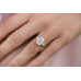 Engagement Ring 2 CT Cushion Three Stone Moissanite Diamond Proposal Ring