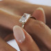 Engagement Ring 2 CT East West Radiant Half Bezel Solitaire Moissanite Proposal Ring