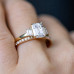 Engagement Ring 1.50 CT Emerald Cut Moissanite 5 Stone Ring 18K Yellow Gold Ring