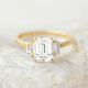 Engagement Ring 1.50 CT Emerald Cut Moissanite 5 Stone Ring 18K Yellow Gold Ring