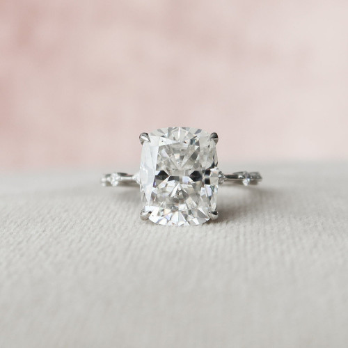 Engagement Ring 5 CT Cushion Cut Moissanite Valentine Ring