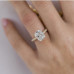 Engagement Ring 3.20 CT Cushion Cut Hidden Halo Moissanite Solitaire Ring