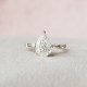 Engagement Ring  2 CT Pear Cut Hidden Halo Moissanite Solitaire Ring