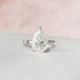 Engagement Ring  3.5 CT Pear Cut Solitaire Moissanite Hidden Halo Ring