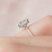 Engagement Ring  3 CT Emerald Cut Moissanite Diamond Hidden Halo Ring