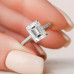 Engagement Ring  3 CT Emerald Cut Moissanite Diamond Hidden Halo Ring