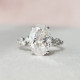 Engagement Ring 4 CT Oval Cut Hidden Halo Moissanite Diamond Cluster Ring