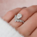 Engagement Ring 1.50 CT Pear Cut Moissanite Chevron Vintage Wedding Ring