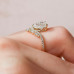 Engagement Ring 1.50 CT Pear Cut Moissanite Chevron Vintage Wedding Ring