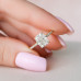 Engagement Ring 1CT Cushion Cut Moissanite Diamond Hidden Halo Vintage Ring