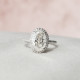 Engagement Ring 4 CT Oval Cut Halo Moissanite Diamond Pave Wedding Ring