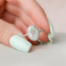 Engagement Ring 4 CT Oval Cut Halo Moissanite Diamond Pave Wedding Ring