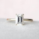 Engagement Ring 1.50 CT Emerald Cut Hidden Halo Moissanite Wedding Ring