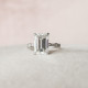 Engagement Ring 5 CT Emerald Cut Art Deco Moissanite Dainty Ring