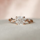 Engagement Ring 1.50 CT Cushion Cut Branch Nature Inspired Moissanite Ring