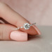 Engagement Ring 1 CT Round Cut Moissanite Diamond Solitaire Simple Ring