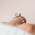 Engagement Ring 4 CT Emerald Cut Moissanite Hidden Halo Minimalist 