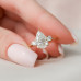 Engagement Ring 2 CT Pear Cut Three Stone Moissanite Three Stone Ring