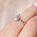 Engagement Ring 1 CT Pear Cut Nature Inspired Twisted Moissanite Ring