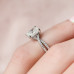 Engagement Ring 2 CT Cushion Cut Split Shank Moissanite Ring