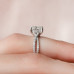 Engagement Ring 2 CT Cushion Cut Split Shank Moissanite Ring