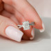 Engagement Ring 2 CT Cushion Cut Split Shank Moissanite Ring