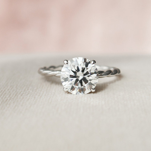 Engagement Ring 2.50 CT Round Cut Braided Infinite Moissanite Ring